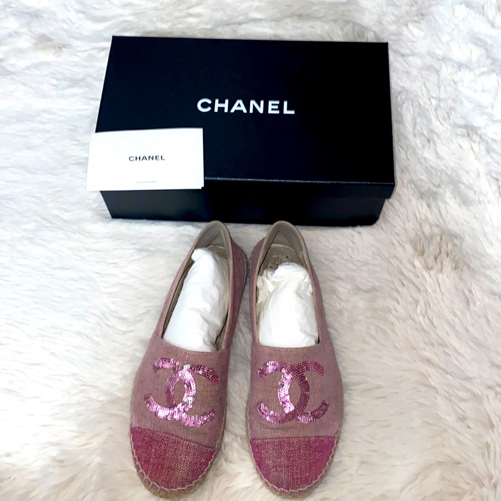 SOLD - CHANEL Pink Espadrilles